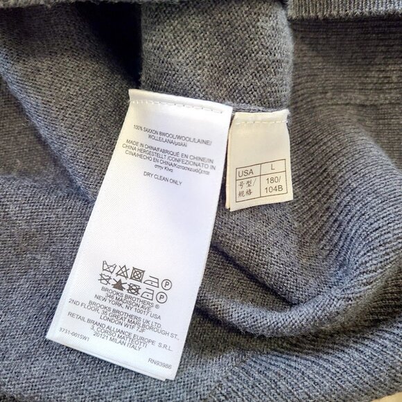 Brooks Brothers Men's 100% Wool Sweater V-Neck Large - Picture 4 of 5